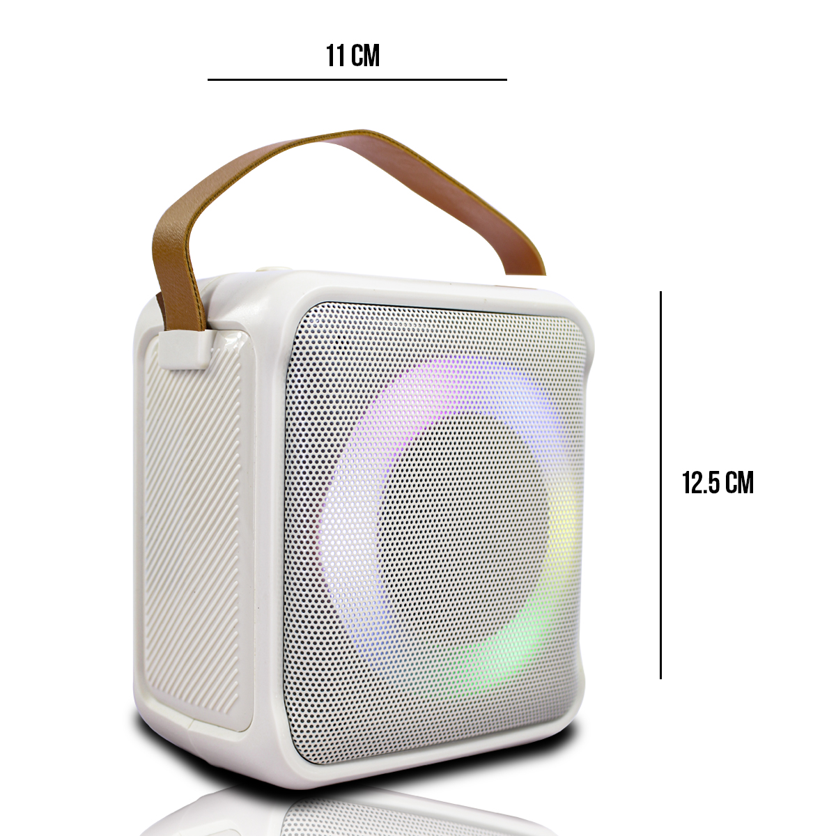 Mini Bocina 8w Karaoke Con Microfon Inalambrico Wl-391 color Beig