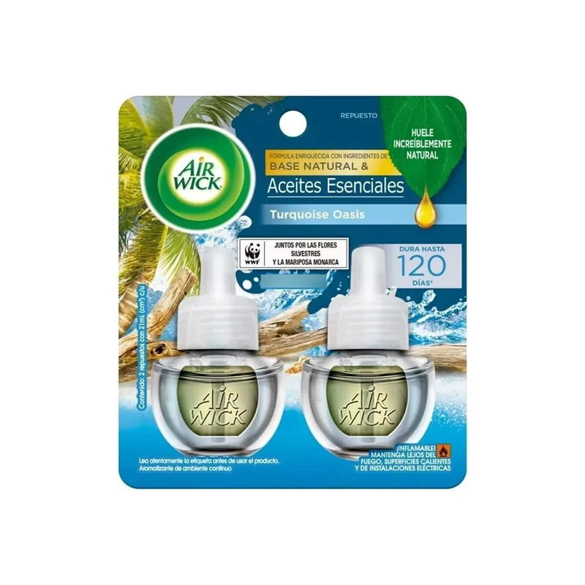 Aromatizante Air Wick Turquoise Oasis 2 Repuestos 21 ml c/u