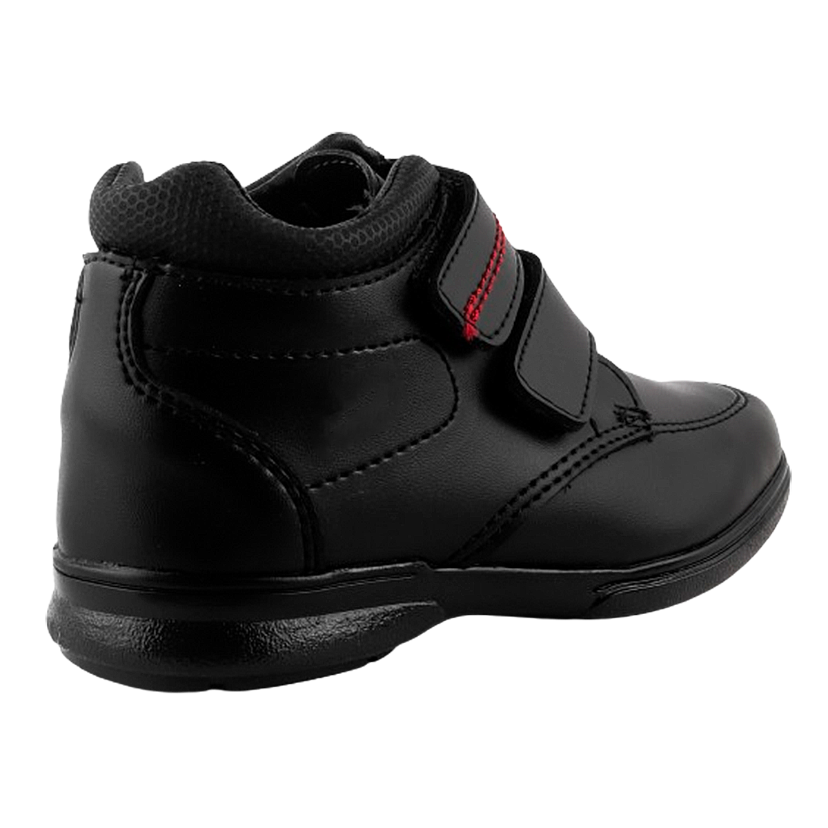 Zapato Bota Negro Niño Escolar Cosido Arco Ortopédico Cómodo 4607-n