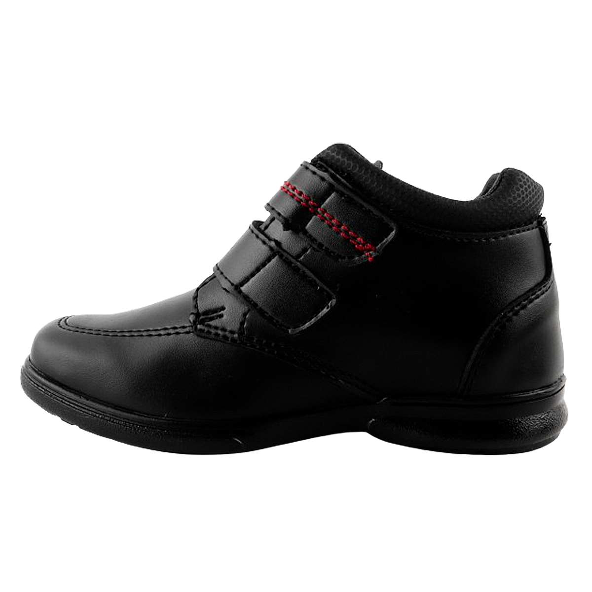 Zapato Bota Negro Niño Escolar Cosido Arco Ortopédico Cómodo 4607-n