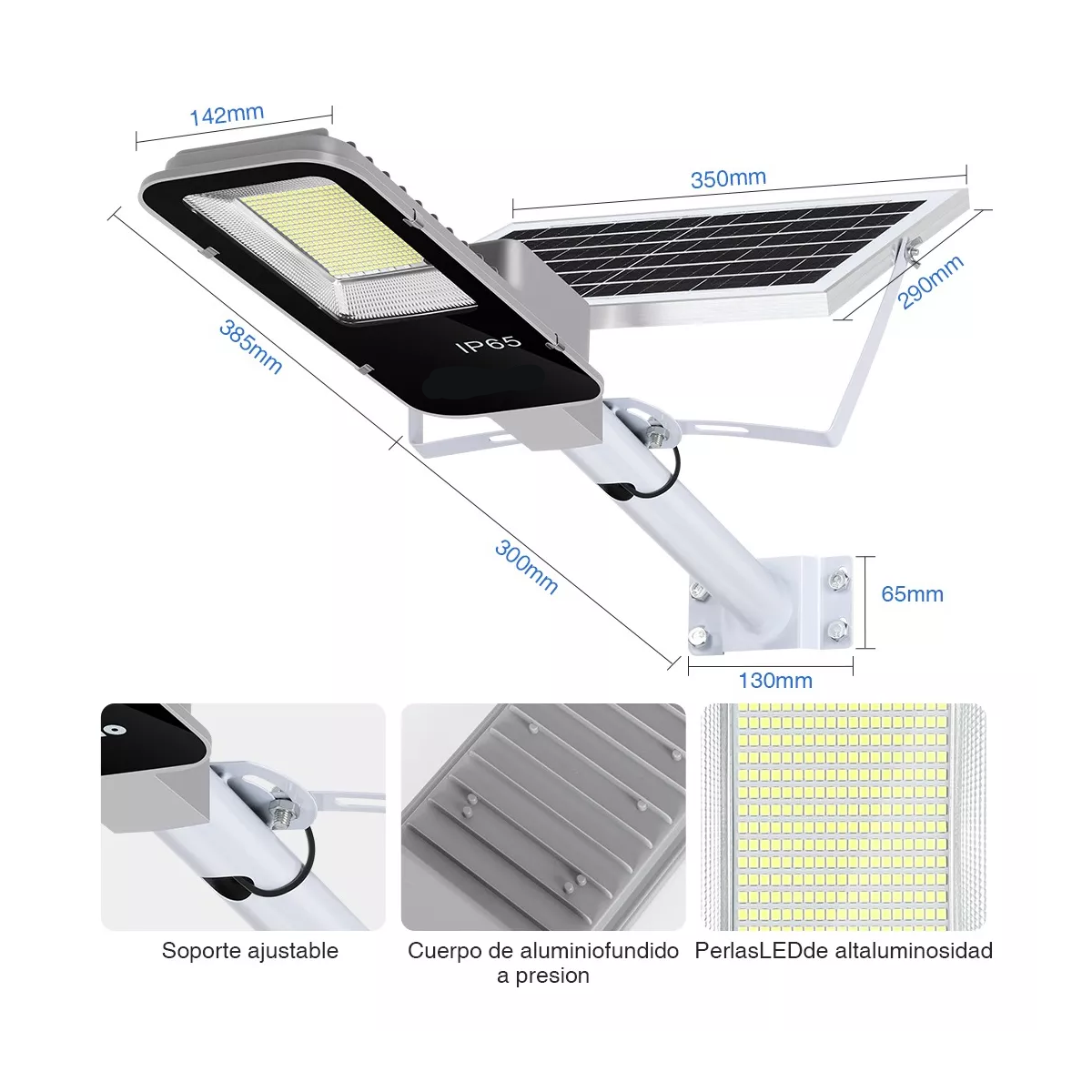Lampara Led Solar Exterior Pared Sensor Remoto