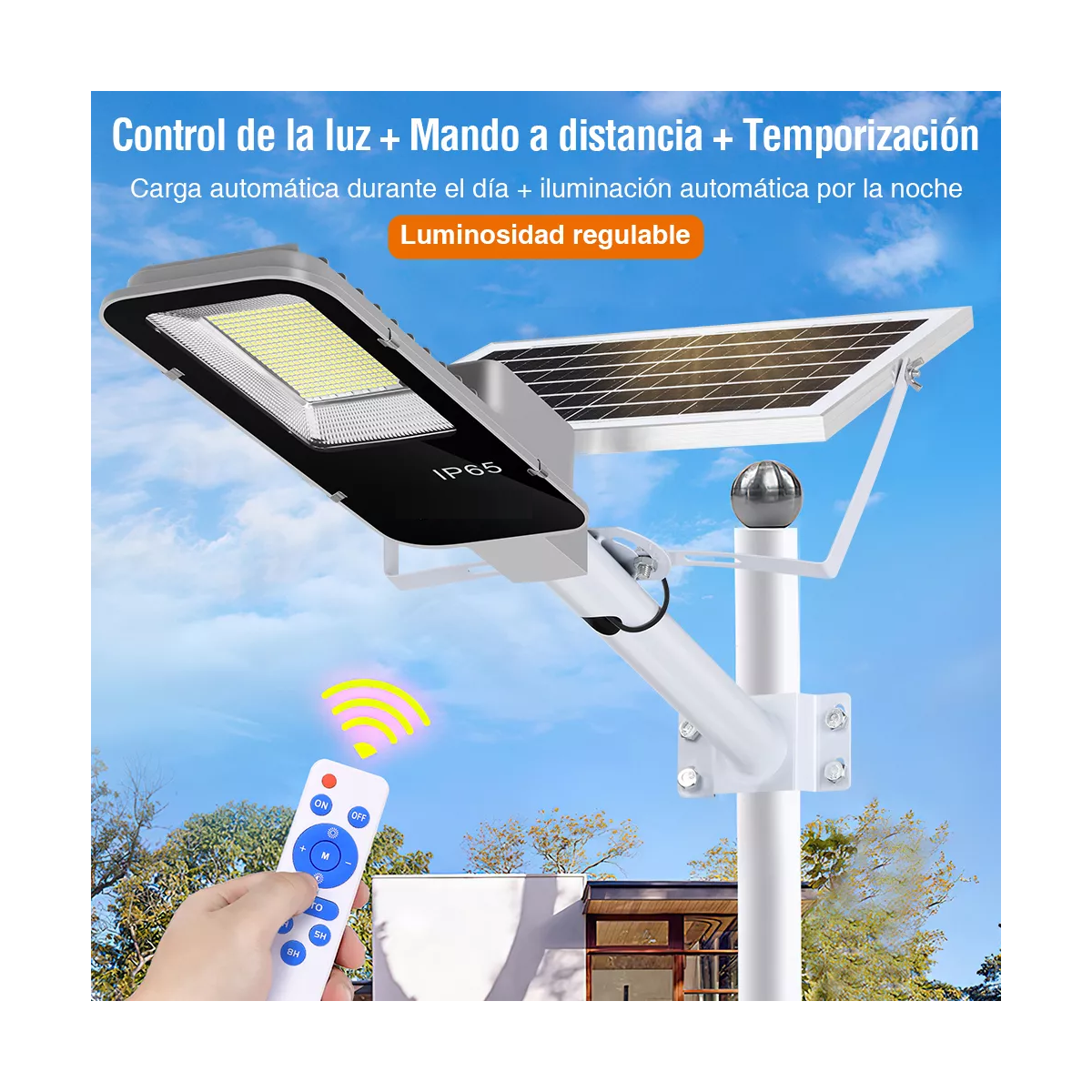 Lampara Led Solar Exterior Pared Sensor Remoto