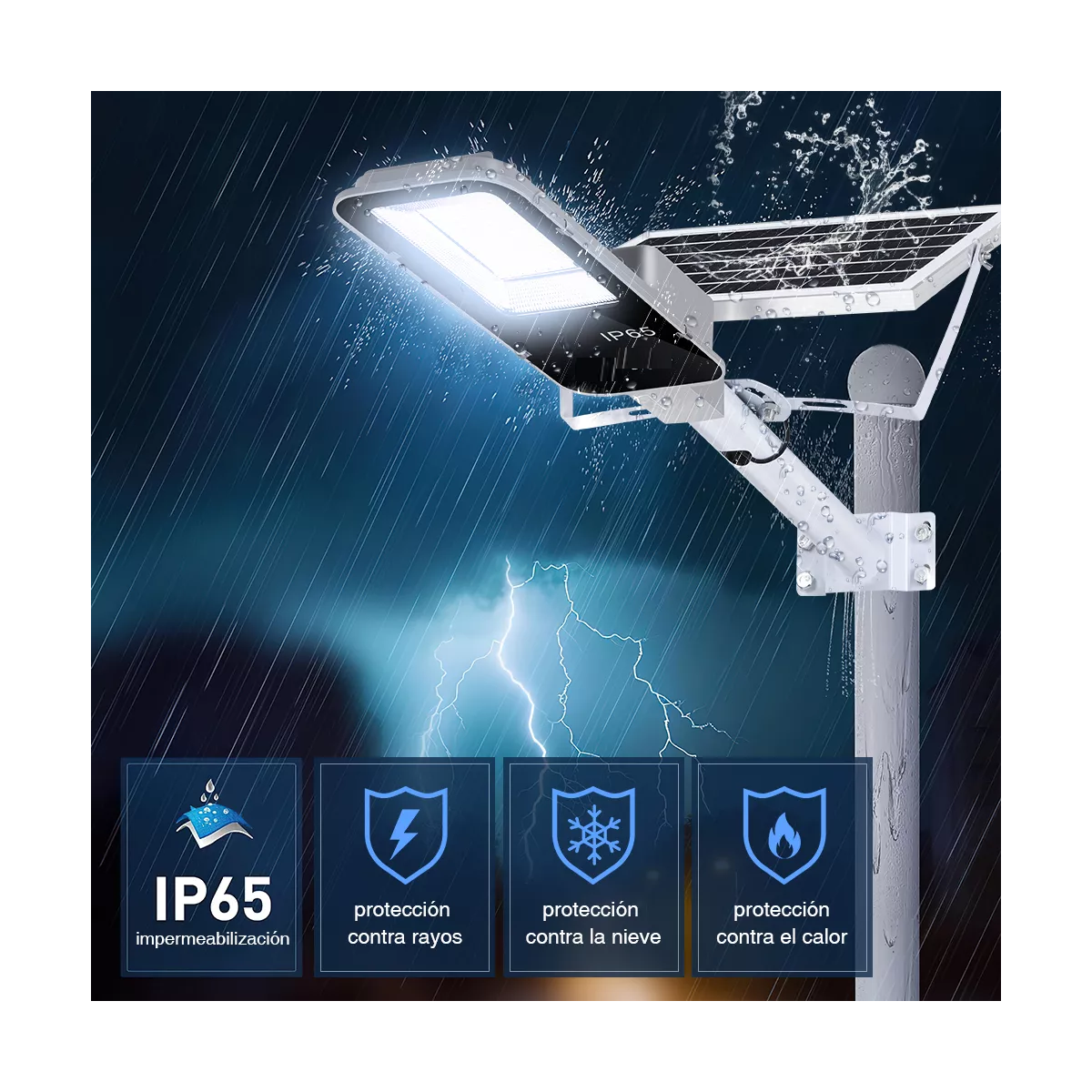 Lampara Led Solar Exterior Pared Sensor Remoto