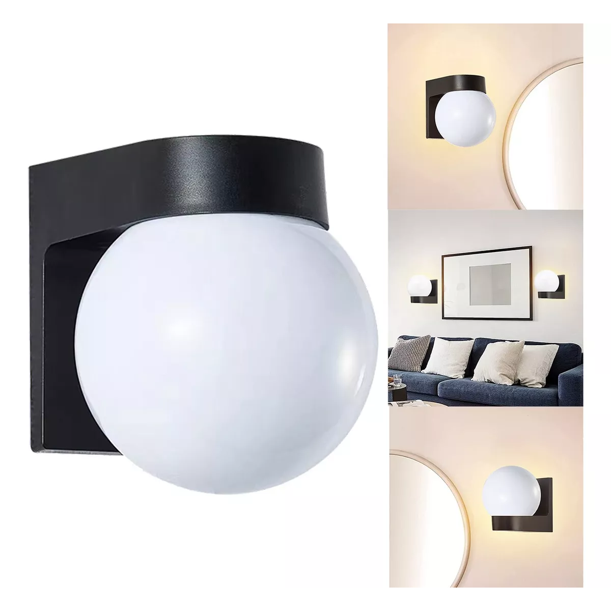 Lampara Pared Arbotante Tipo Globo Para Exterior/interior