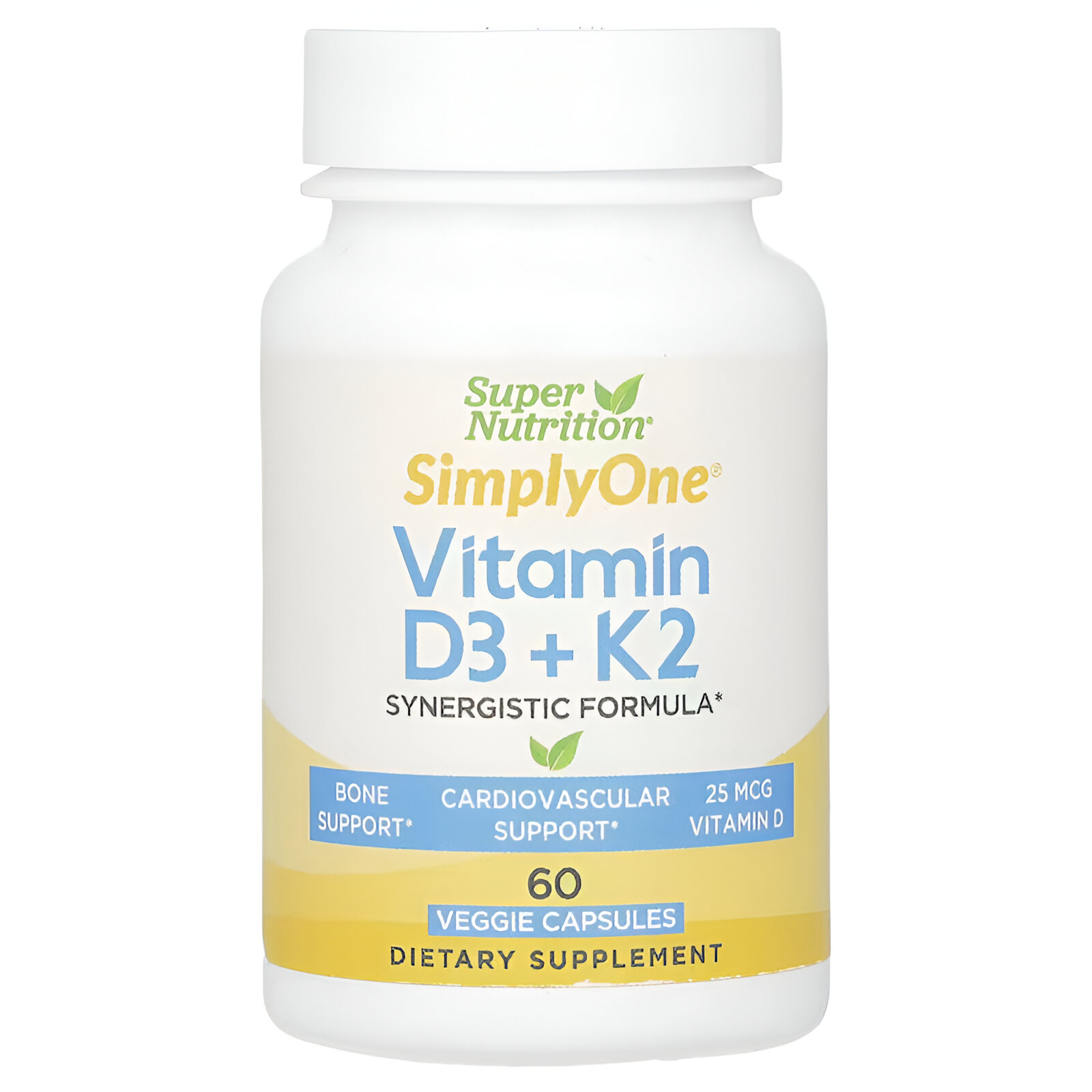 Vitaminas D3 y K2, 60 cápsulas vegetales.