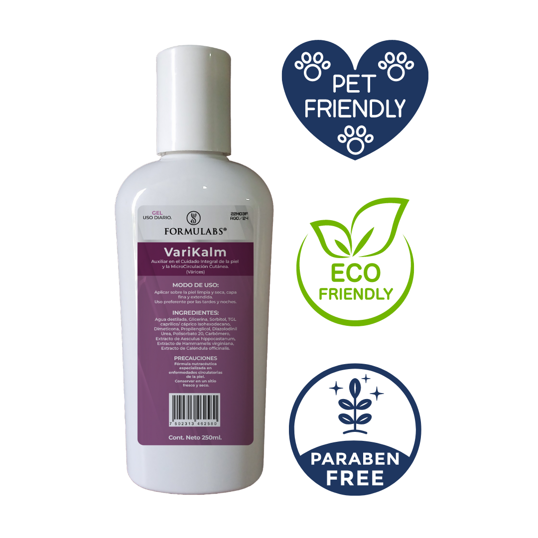 Gel para Varices Relaja, Desinflama, Mejora La Circulación 250ml - Varikalm- Formulabs