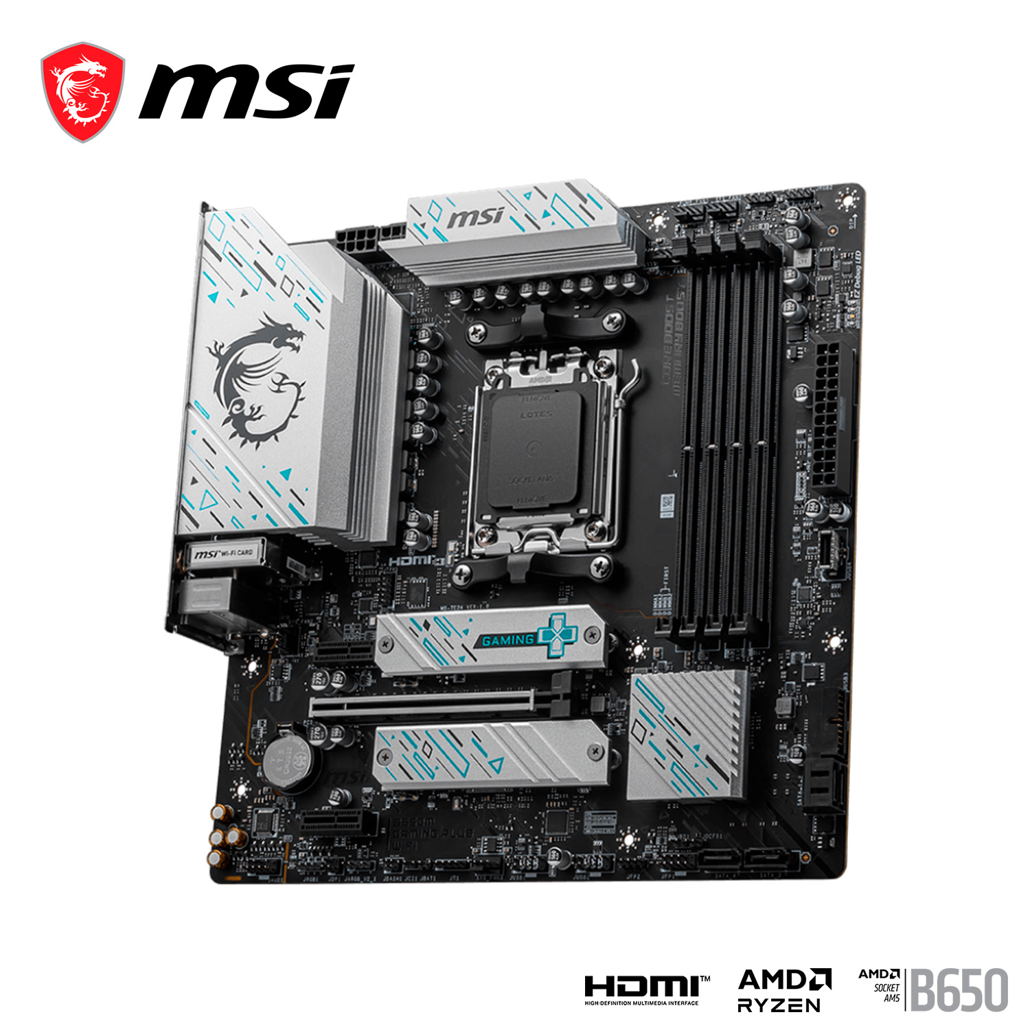 Tarjeta Madre MSI B650M Gaming Plus Wifi Micro-ATX S-Am5 256Gb Hdmi Dp.