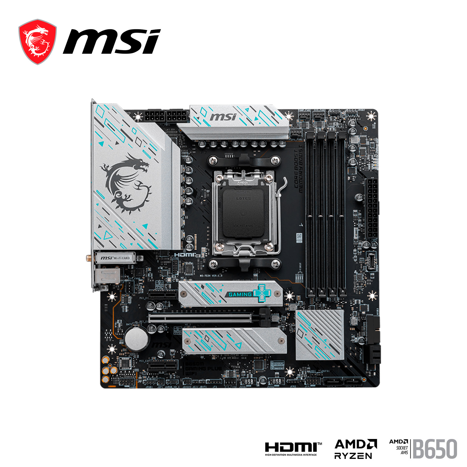 Tarjeta Madre MSI B650M Gaming Plus Wifi Micro-ATX S-Am5 256Gb Hdmi Dp.