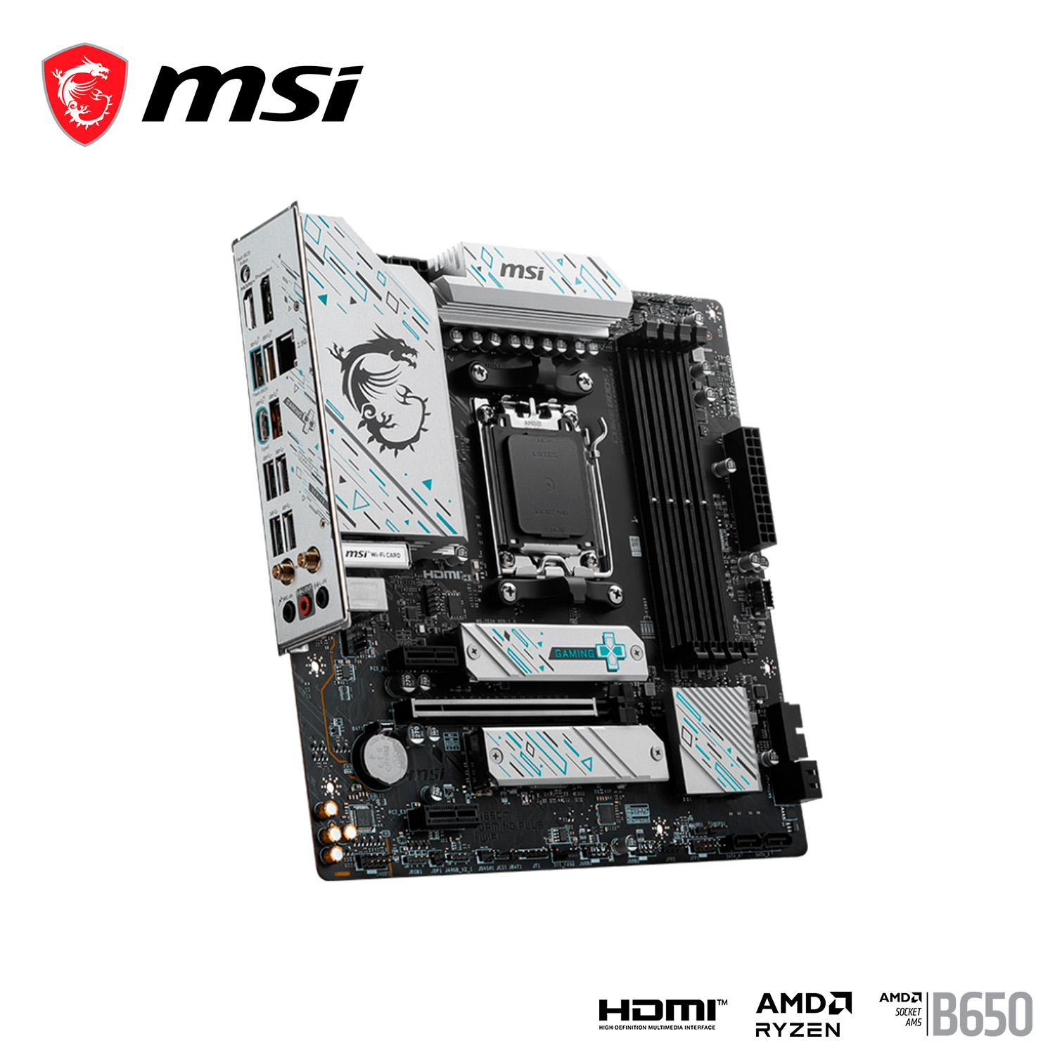 Tarjeta Madre MSI B650M Gaming Plus Wifi Micro-ATX S-Am5 256Gb Hdmi Dp.