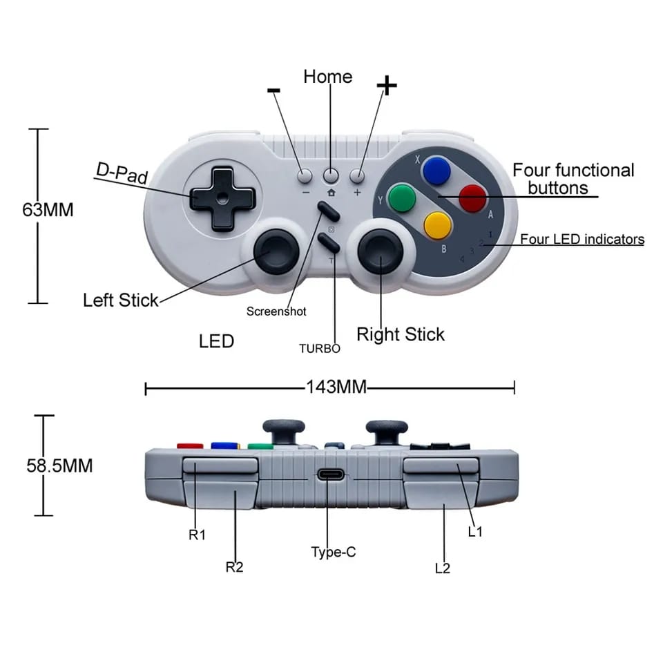 Control Inalambrico Retro Para Nintendo Switch
