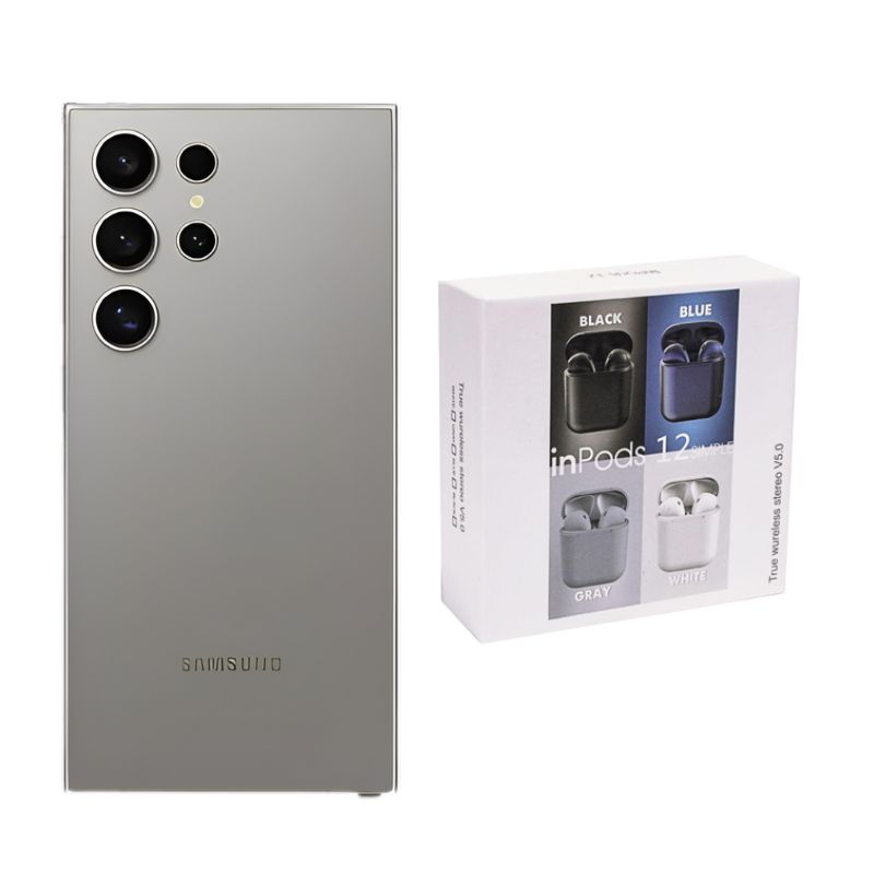 Galaxy S24 Ultra 256GB Gris Snapdragon + Audífonos Genéricos.