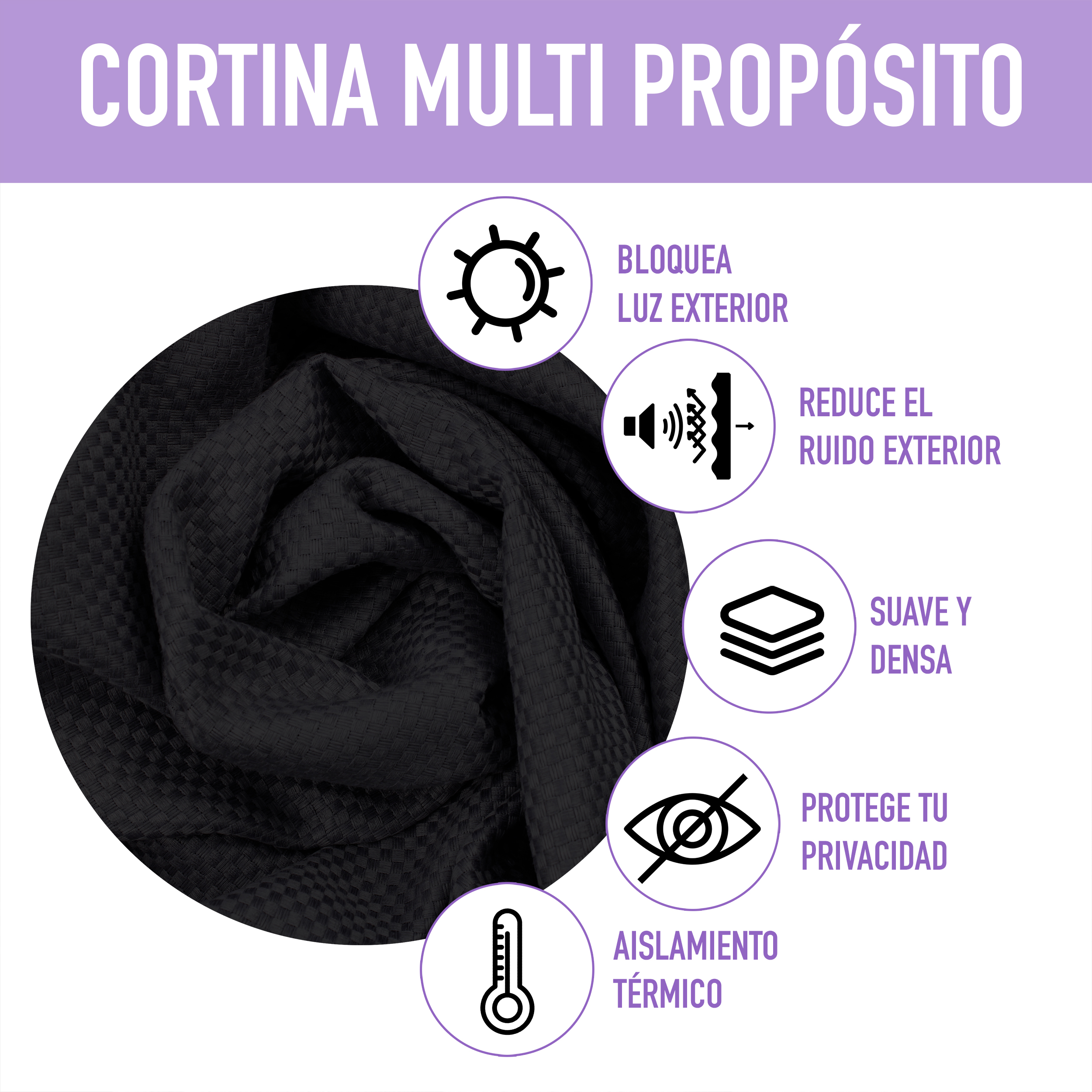 Cortina Blackout Negra Tramada Corta Térmica Bloqueo De Luz 95%