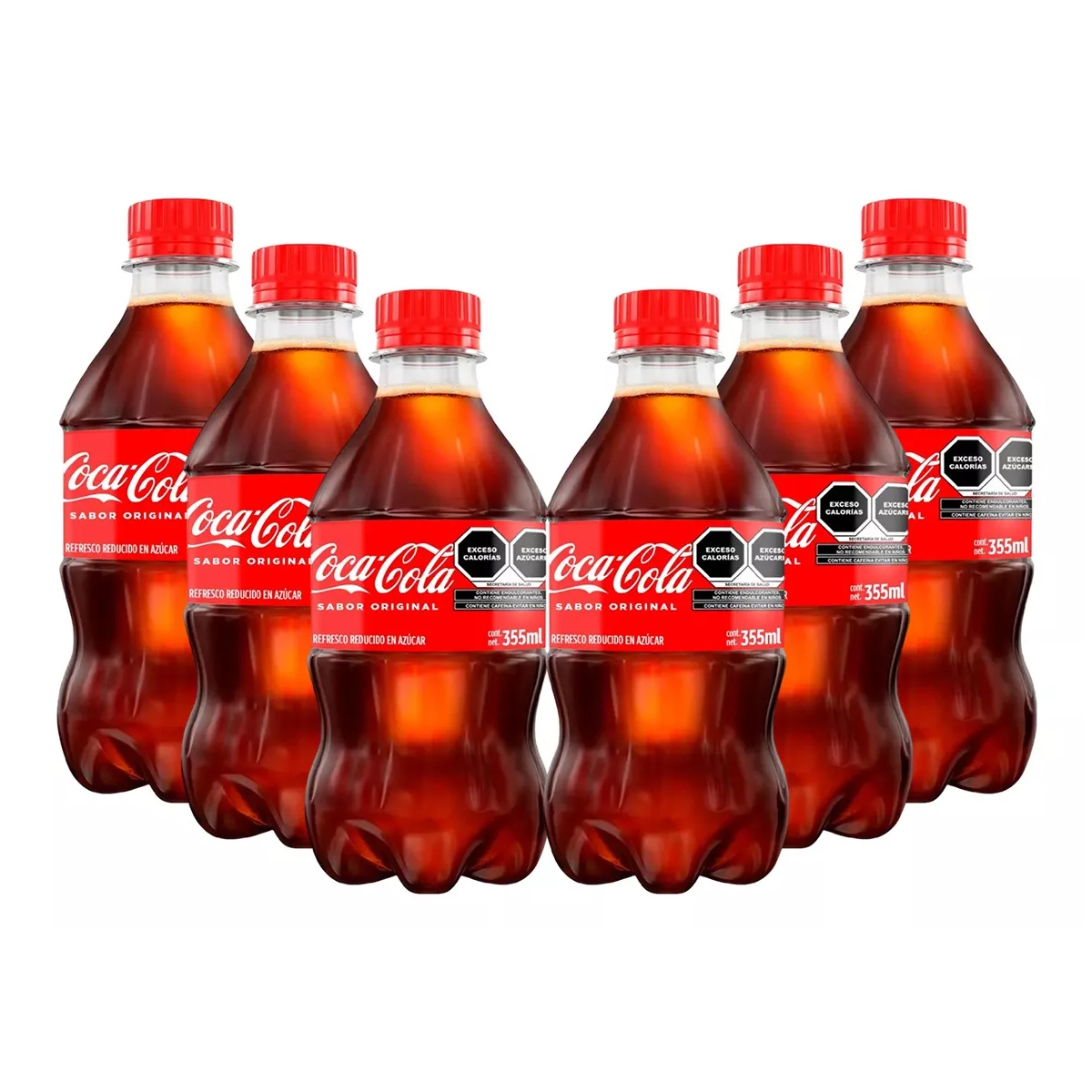 Refresco Coca Cola 6 Botellas Pet de 355 ml c/u