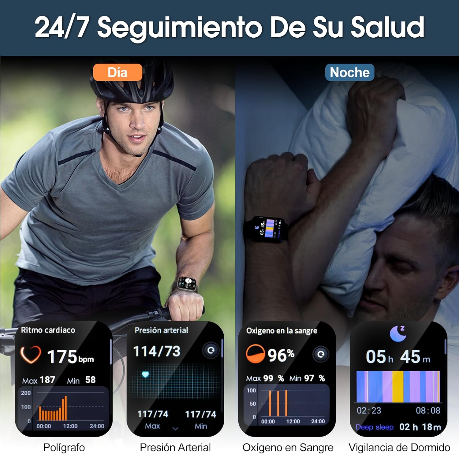 Lostrain Reloj Inteligente Hombre y Mujer,Smartwatch Deportivo 1.96" HD Pantalla táctil con Llamada Bluetooth,Pulsera Inteligente Impermeable IP68 Monitor De Frecuencia Cardíaca/SPO2/Presión Arterial