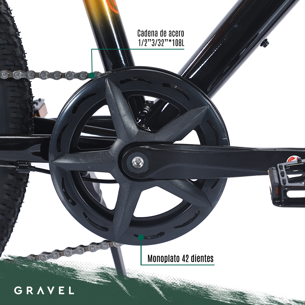 Biciclceta Gravel Rimo R24 8v Shimano Altus Disco Mecánico Color Naranja/Azul Tamaño del cuadro M.