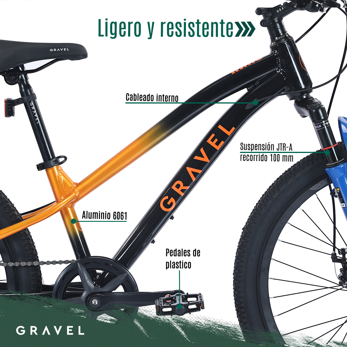 Biciclceta Gravel Rimo R24 8v Shimano Altus Disco Mecánico Color Naranja/Azul Tamaño del cuadro M.