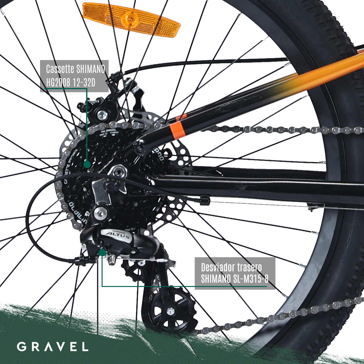 Biciclceta Gravel Rimo R24 8v Shimano Altus Disco Mecánico Color Naranja/Azul Tamaño del cuadro M.