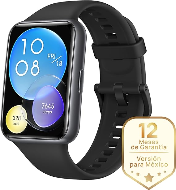 HUAWEI Watch Fit 2 (GPS) (Garantía en México)- Reloj Inteligente, Pantalla AMOLED 1.74'', Bluetooth, Correa de Silicona, Compatible con Android & iOS, Negro