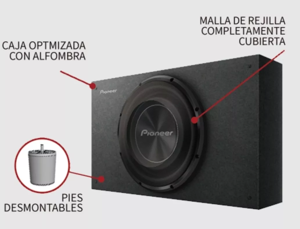 Subwoofer Con Cajon Pioneer Ts-a2500lb 10 Pulgadas 1200 Watts