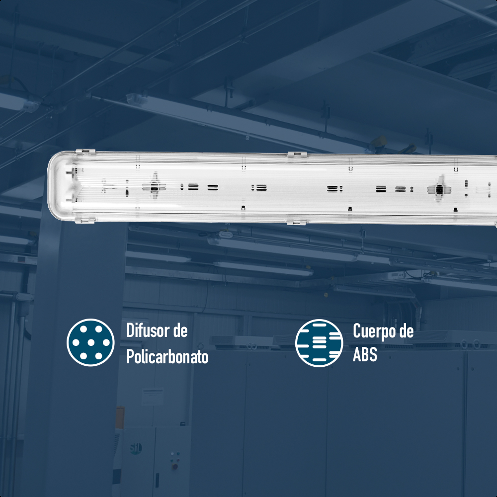 ICON Gabinete A Prueba De Humedad para 2 Tubos T8 Ip65