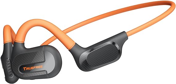 truefree F2 Audífonos Inalámbricos de Conducción Aérea Bluetooth 5.3 Oído Abierto IPX4 Auriculares Deportivos,4-Mic Driver de 16,2 mm Ajuste Cómodo Modo de Juego Baja Latencia Total 15Horas