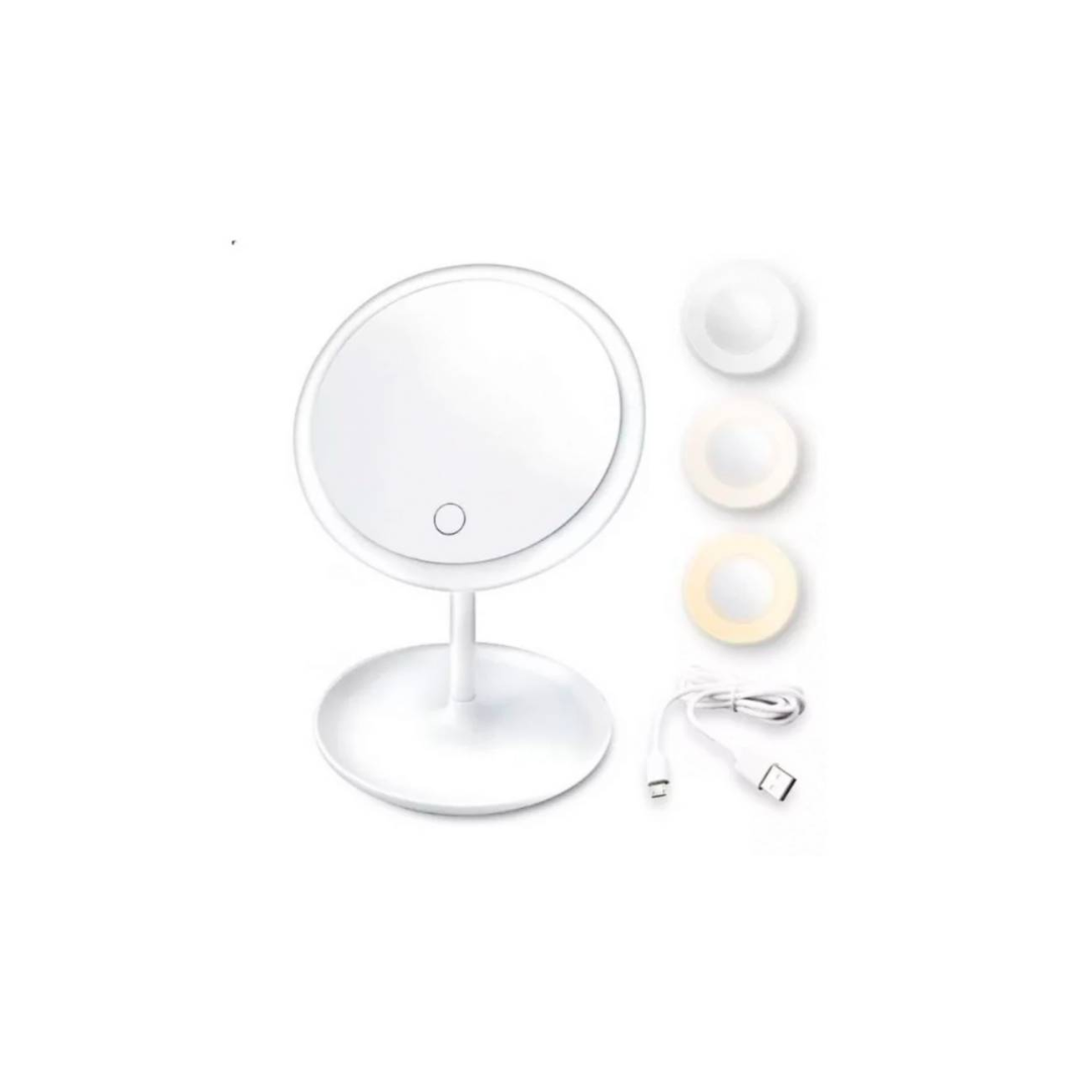 Espejo para maquillaje con luz LED.