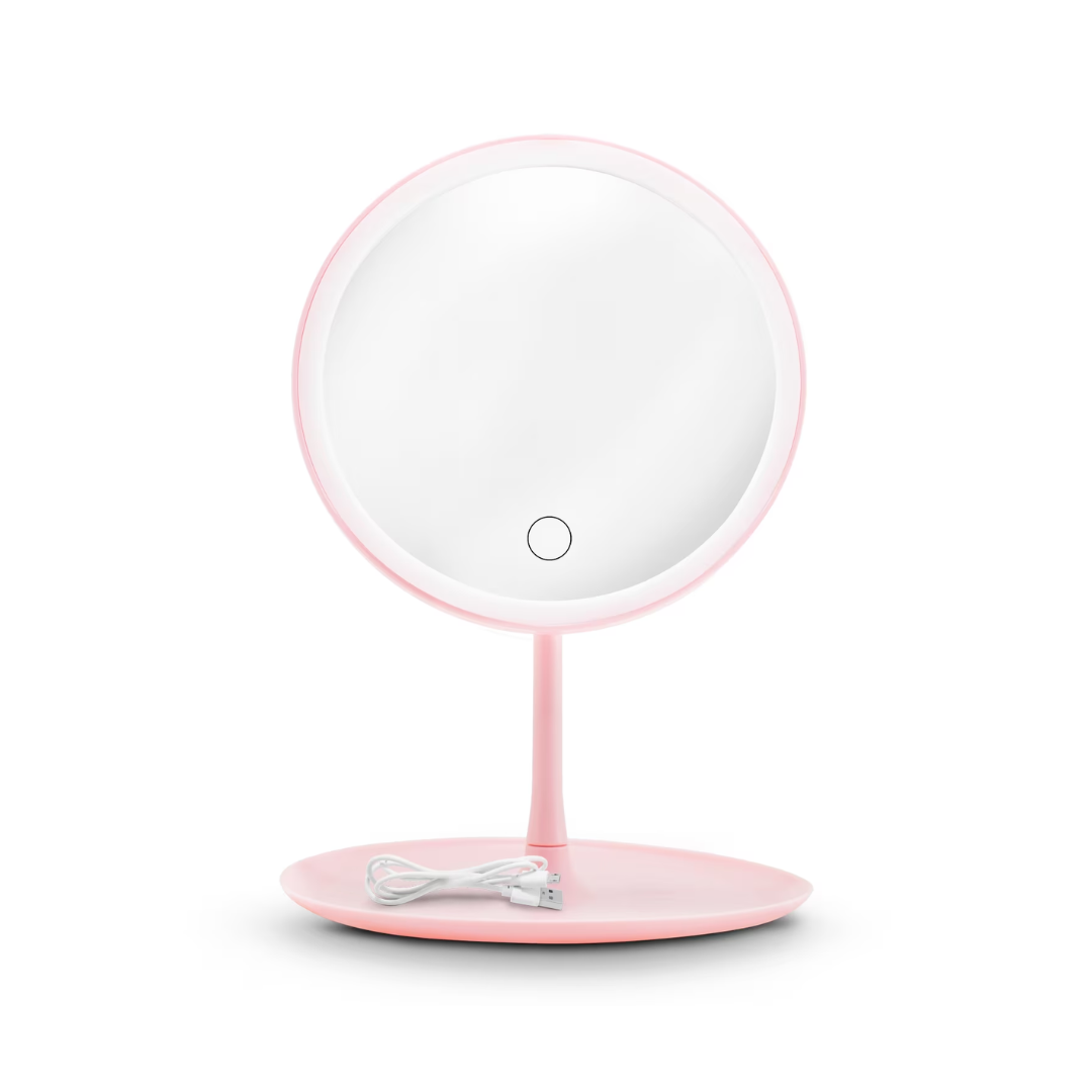 Espejo para maquillaje con luz LED.