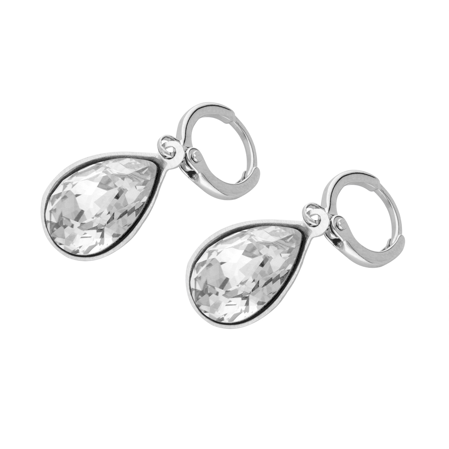 Arete Gota Mini Baño de Rodio| Cristal Swarovski Cristal