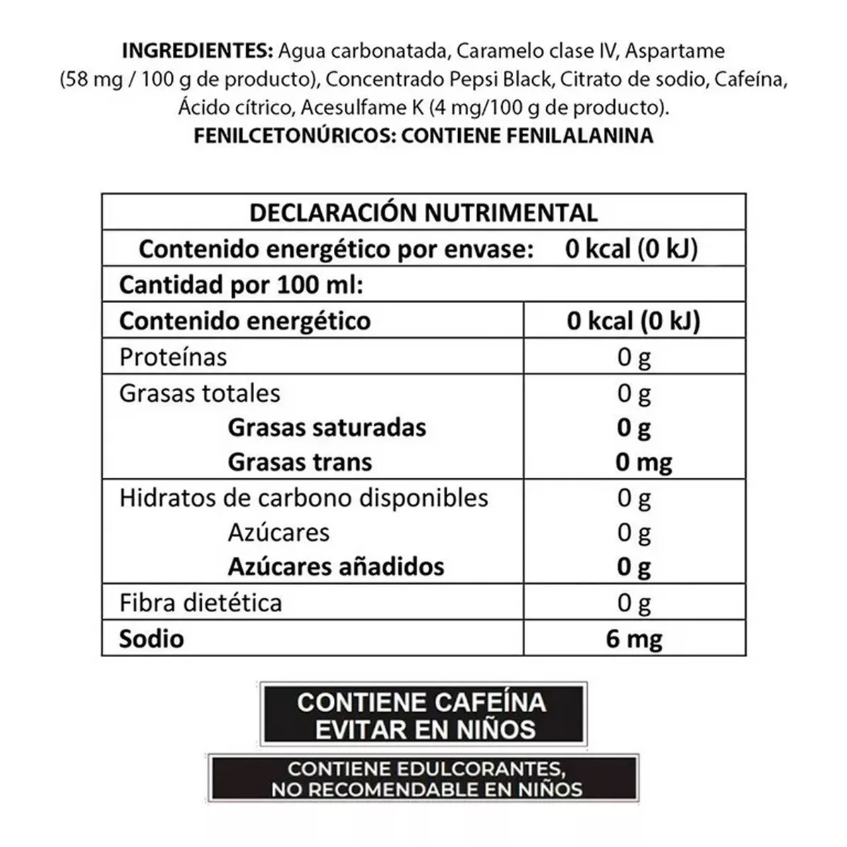 Refrescos Pepsi Light 6 Botellas de 600 ml c/u