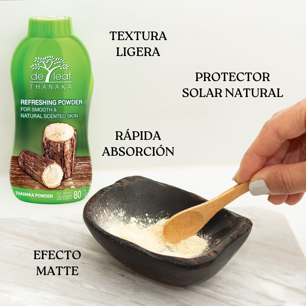 Polvo Thanaka 80g. Elimina Manchas e Hidrata la Piel. Corrige y Mejora el Aspecto.