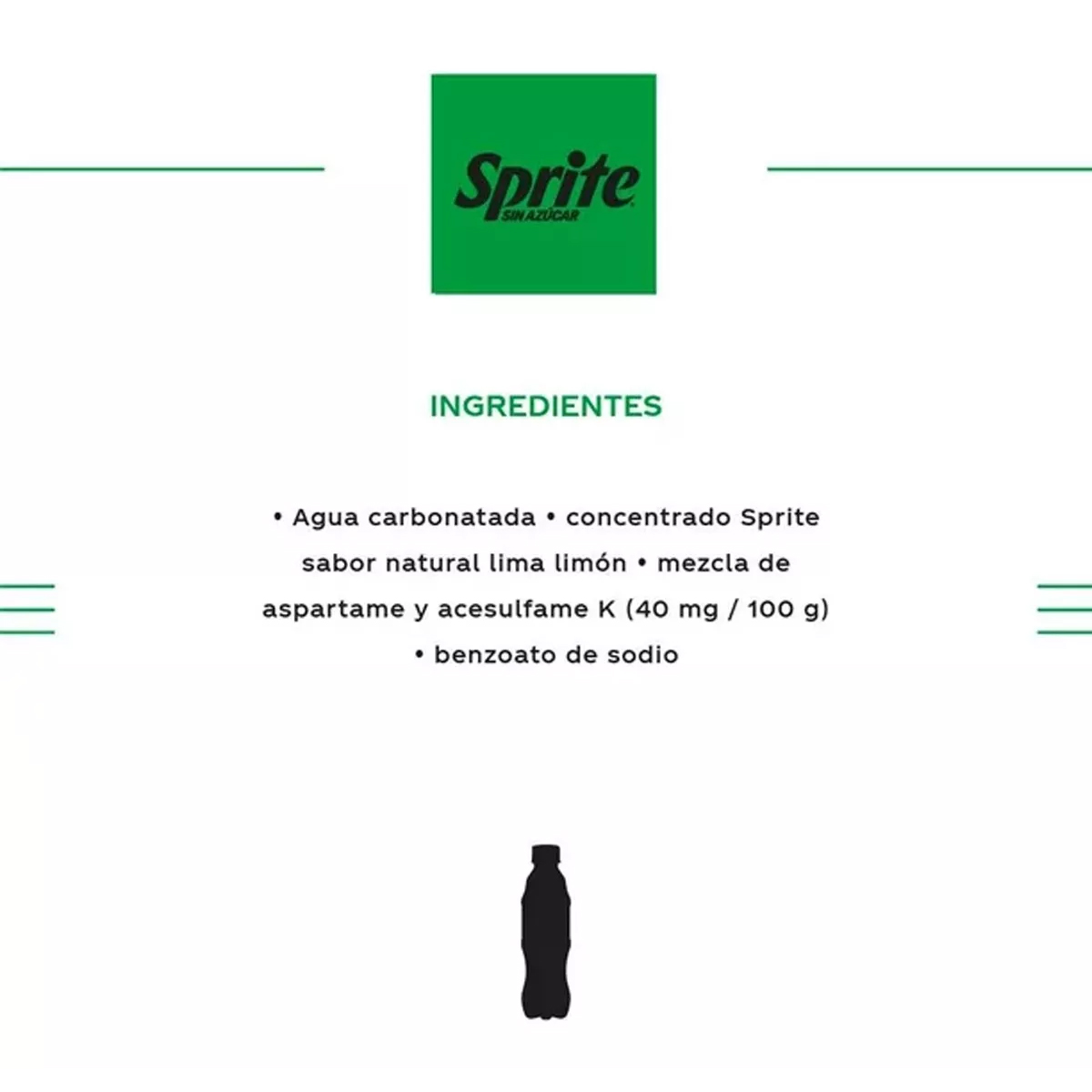Refresco Sprite Lima Limón Sin Azúcar 12 Pzs de 355 ml c/u