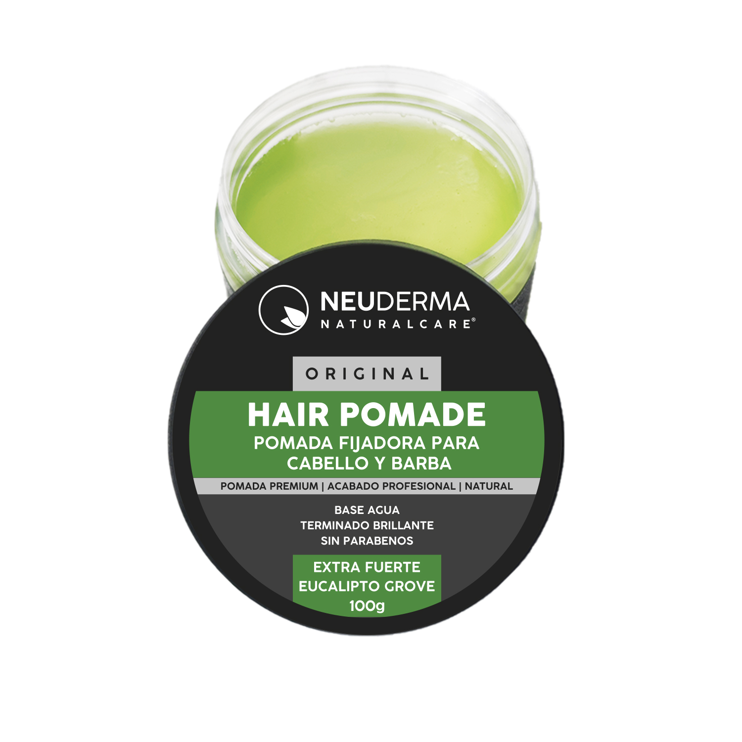 Pomada para peinar Cabello y Barba Eucalipto, Extra Fuerte 100 g