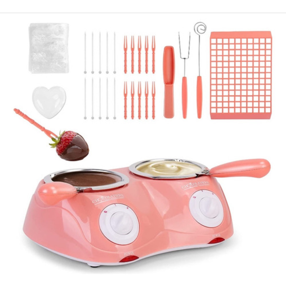 Olla Eléctrica Para Derretir Chocolate Fuente De Chocolate Rosa