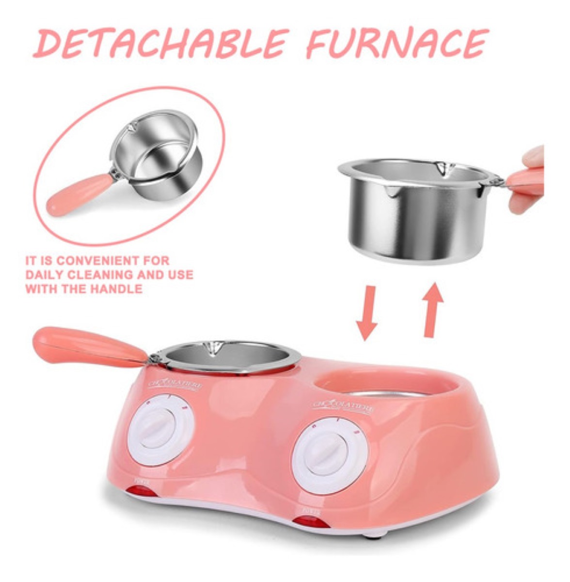 Olla Eléctrica Para Derretir Chocolate Fuente De Chocolate Rosa