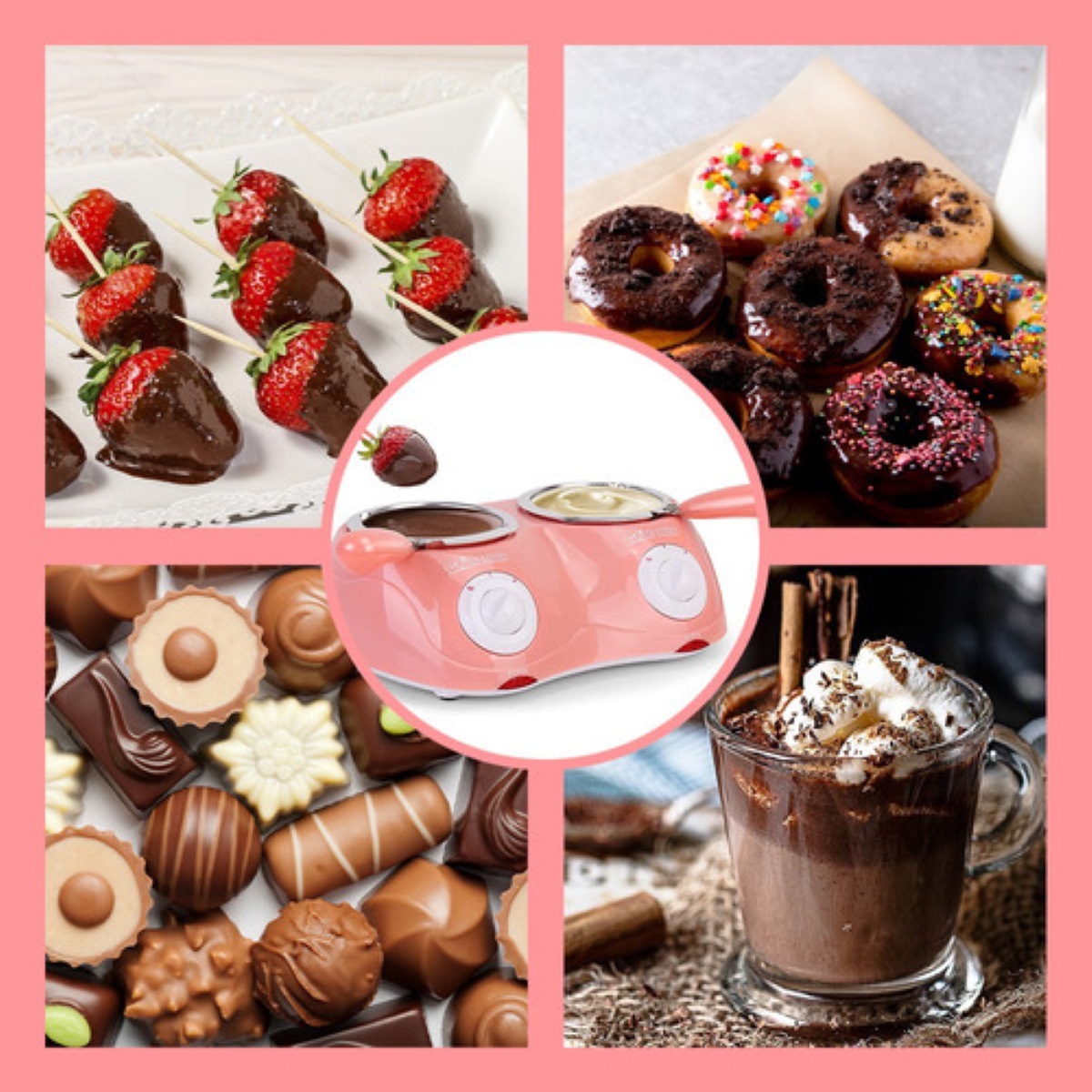 Olla Eléctrica Para Derretir Chocolate Fuente De Chocolate Rosa