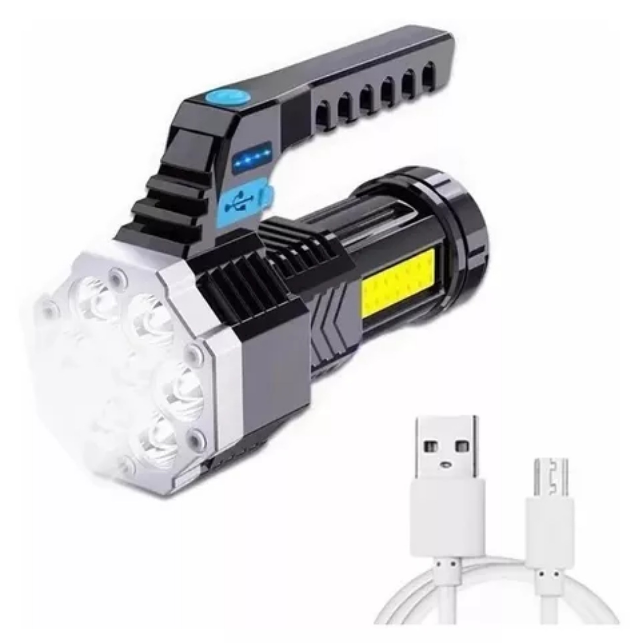 Linterna Táctica Recargable Lámpara De Mano Portátil Led+cob