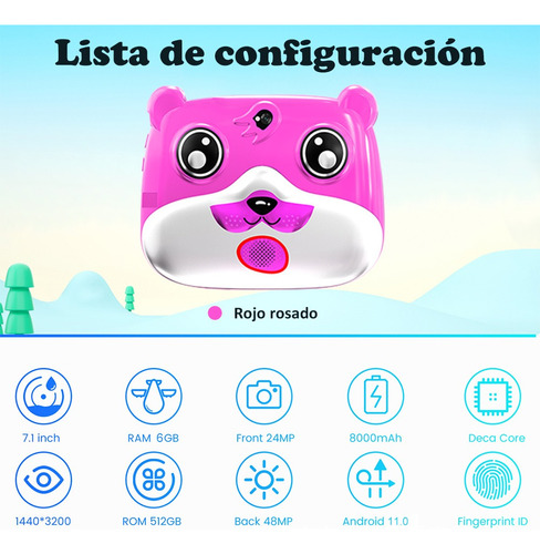 Tablet Para Niños 7 Pulgadas 6g+128gtableta Android 11