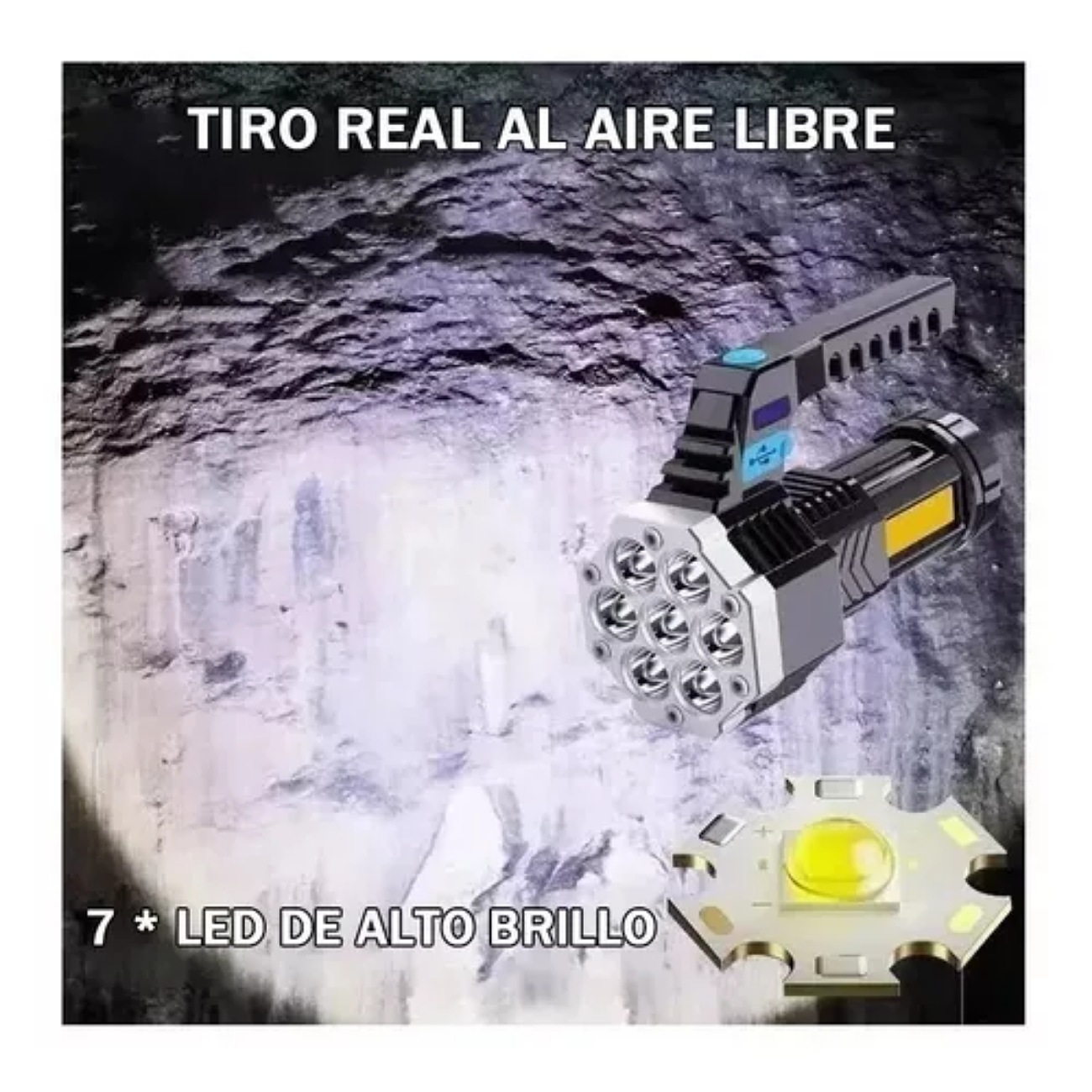 Linterna Táctica Recargable Lámpara De Mano Portátil Led+cob