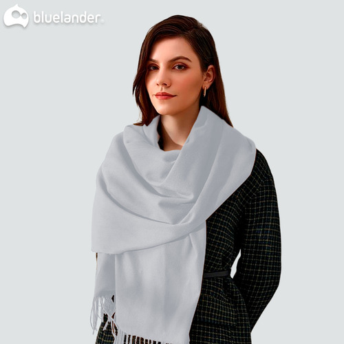 Bufanda Cuellera Pashmina Palestina De Invierno Para Mujer Color Gris