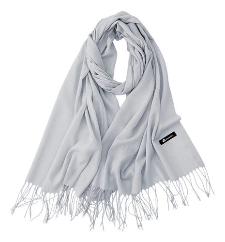 Bufanda Cuellera Pashmina Palestina De Invierno Para Mujer Color Gris