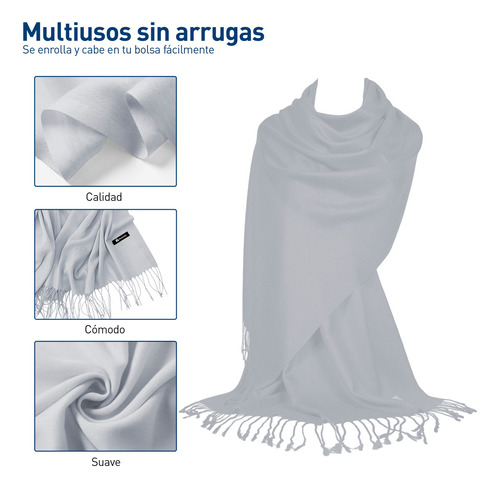 Bufanda Cuellera Pashmina Palestina De Invierno Para Mujer Color Gris