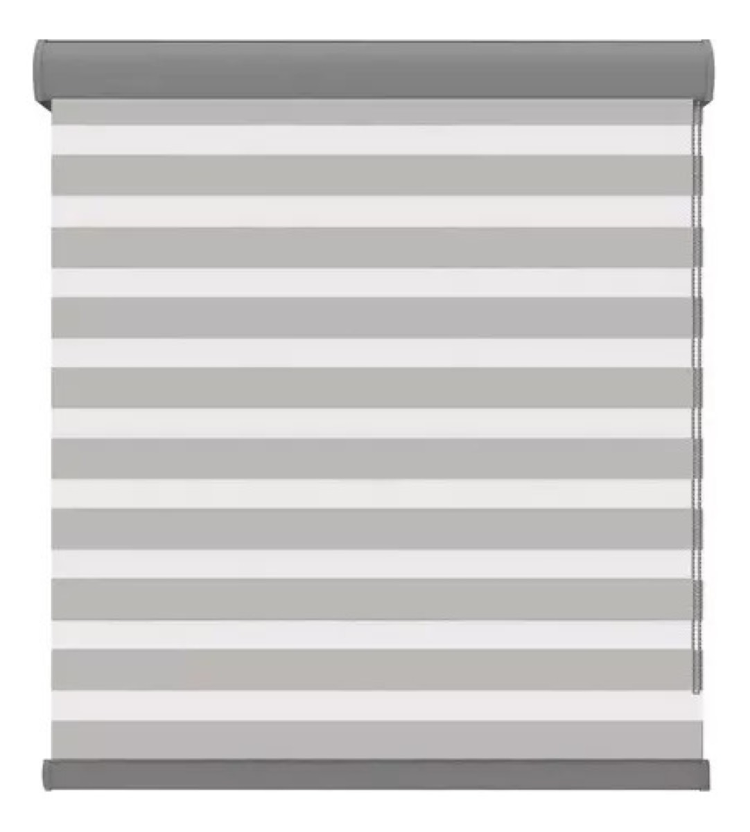 Persiana Doble Capa Con Diseño De Cebra Enrollable 100x200cm Gris con Blanco
