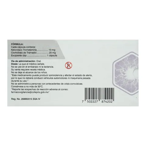 Ordegan 10 mg/ 25 mg) 10 Cápsulas