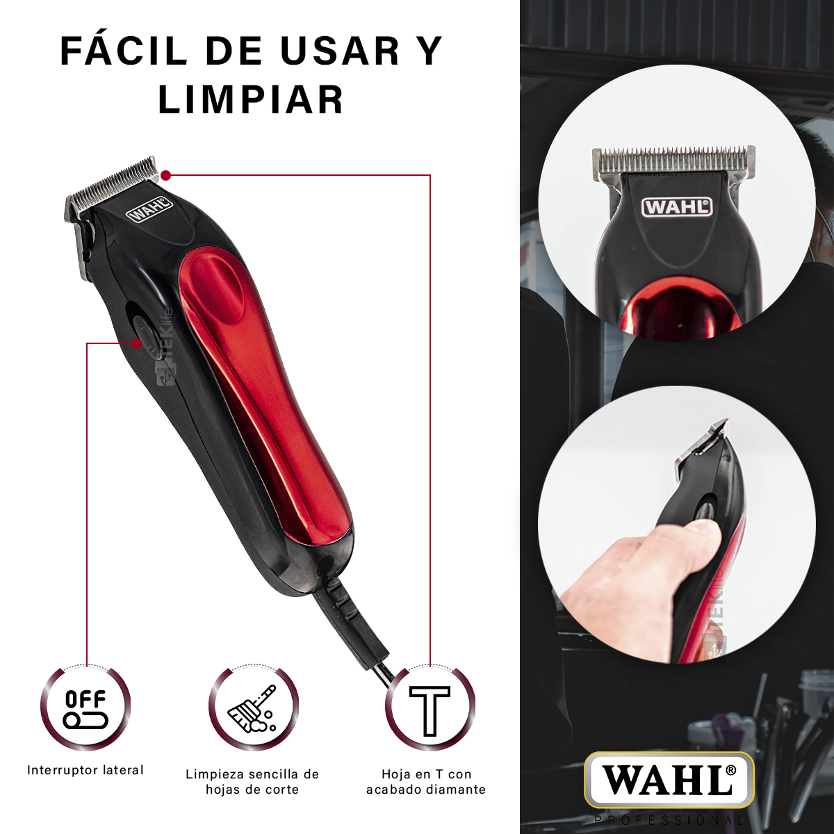 Wahl Terminadora T-pro  Con Navaja En T Electrica 5 Piezas