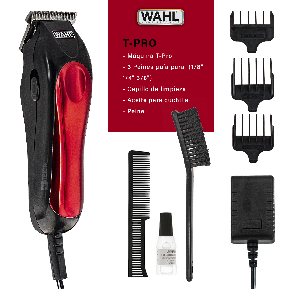 Wahl Terminadora T-pro  Con Navaja En T Electrica 5 Piezas