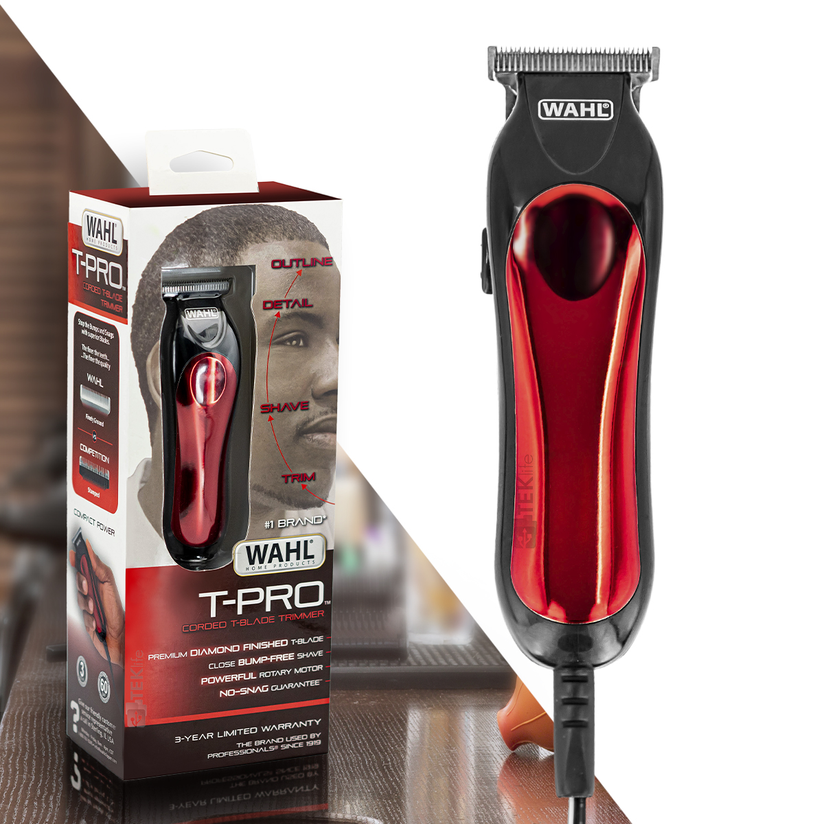 Wahl Terminadora T-pro  Con Navaja En T Electrica 5 Piezas