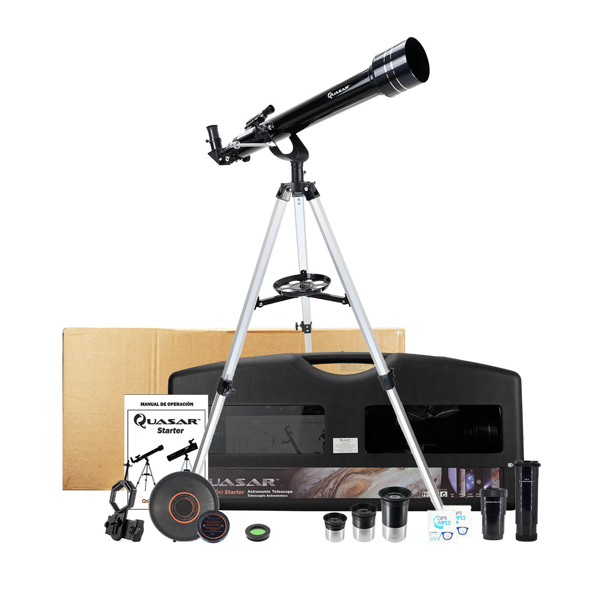 Telescopio Quasar Starter Q60 525x Con Adaptador Smartphone
