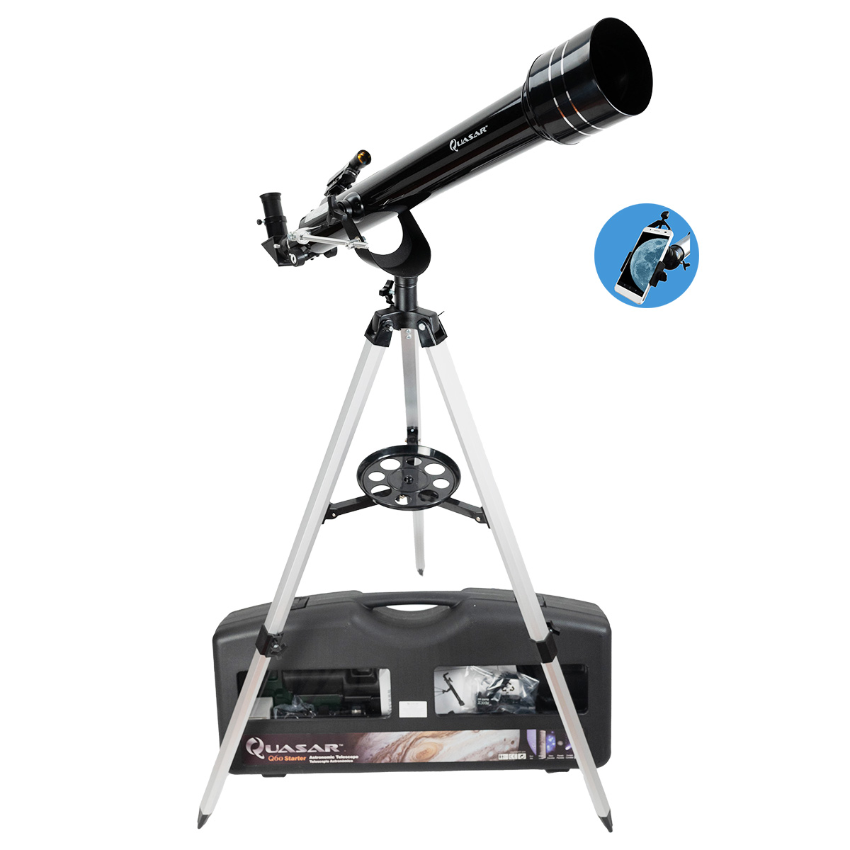 Telescopio Quasar Starter Q60 525x Con Adaptador Smartphone