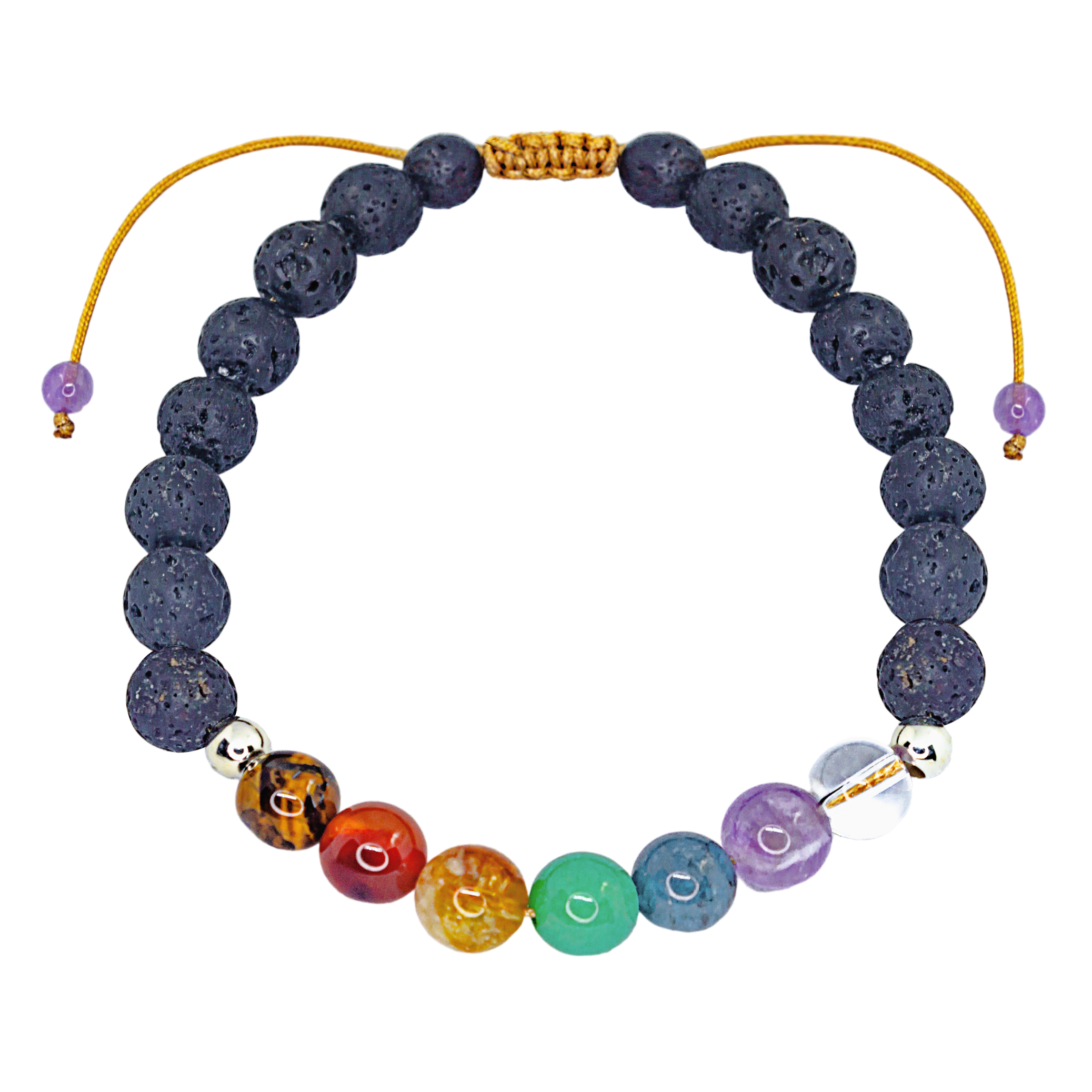Pulsera hombre 7 Chakras con Plata genuina.