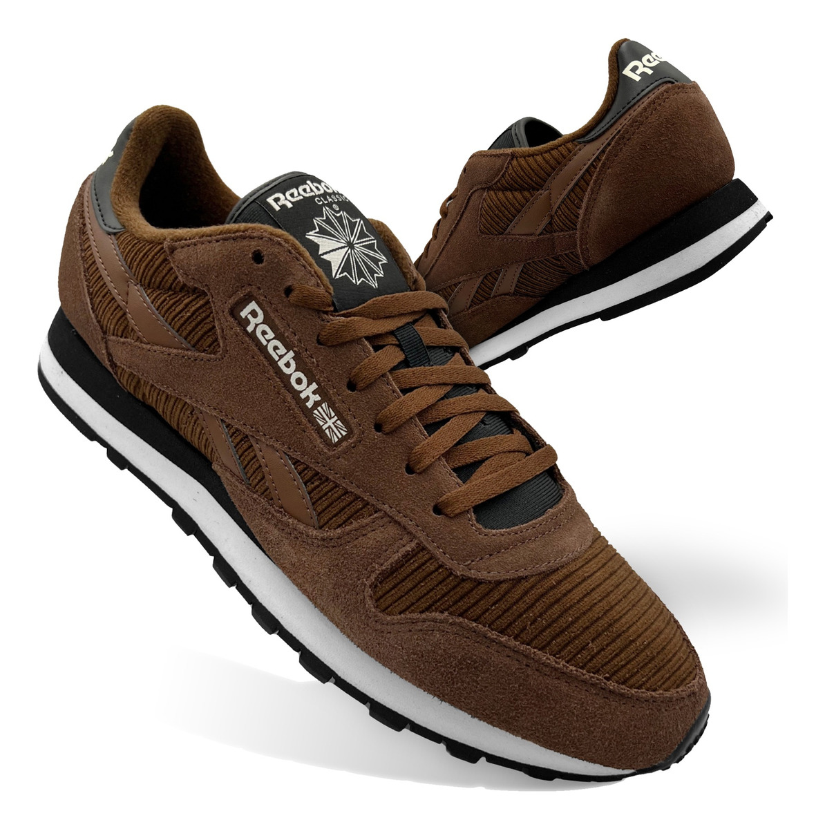 Tenis Reebok Classic Leather Brown Para Hombre Gw3792 Café Gamuza.